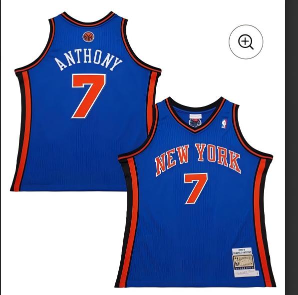 Men 2025 NBA New York Knicks #7 Anthony blue JERSEY(1)->toronto blue jays->MLB Jersey